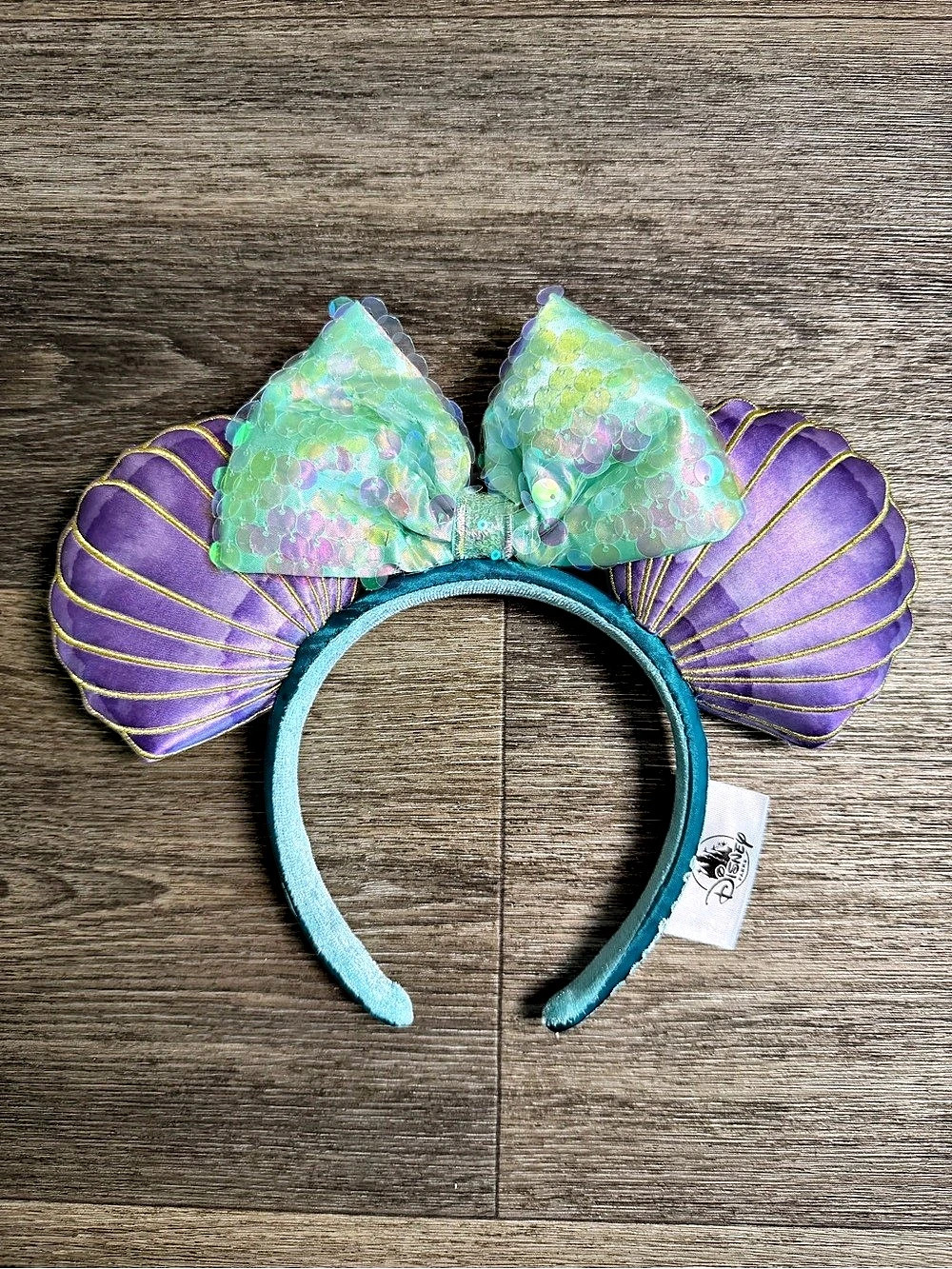 Disney The Little Mermaid Minnie Mouse Ears Headband Purple & Blue